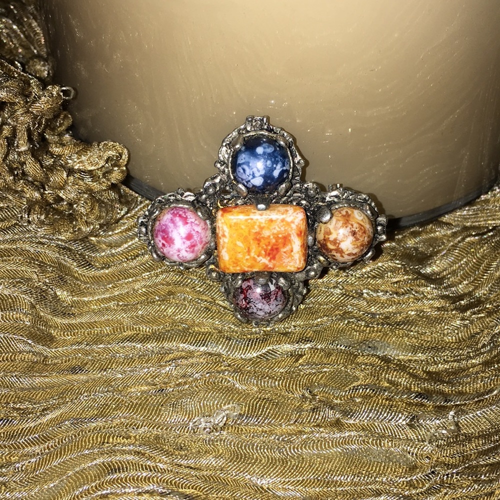 Vintage Multicolored Brooch #69